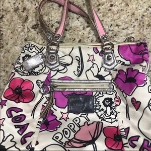 Authentic Coach large Poppy bag purse pink purple